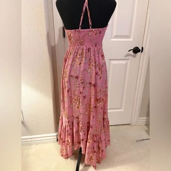 Free People Heat Wave Printed Pink Maxi Floral Dress Size XS - Picture 7 of 9
